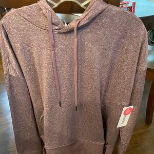 NWT size MEDIUM Marika Long Sleeve Moisture Wicking Hoodie -Color: HeatherTawny
